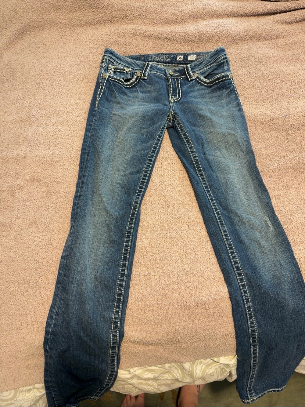 Miss Me Women’s Skinny Jeans Size 30 Dark Wash Thick Stitch